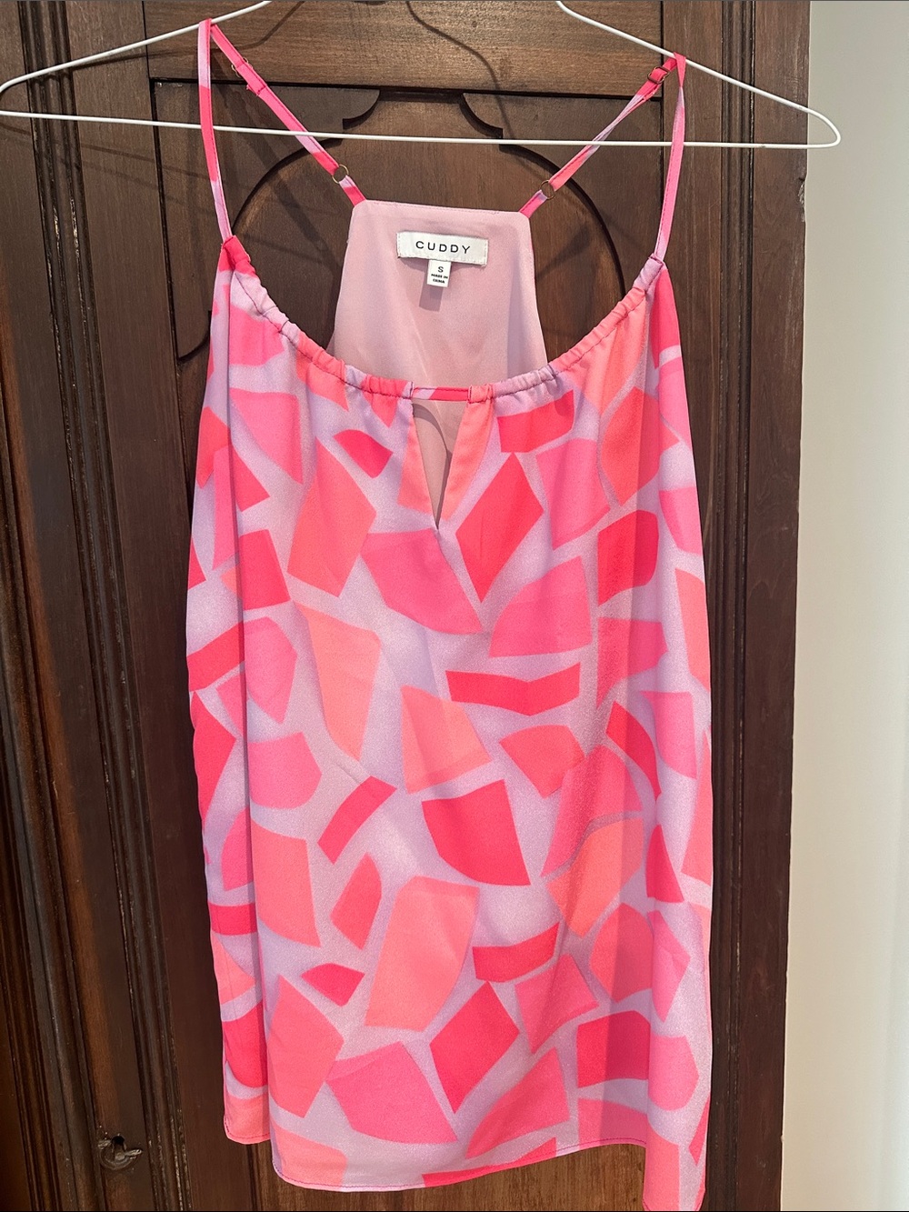 CUDDY Pink & Lavender Geometric Camisole small